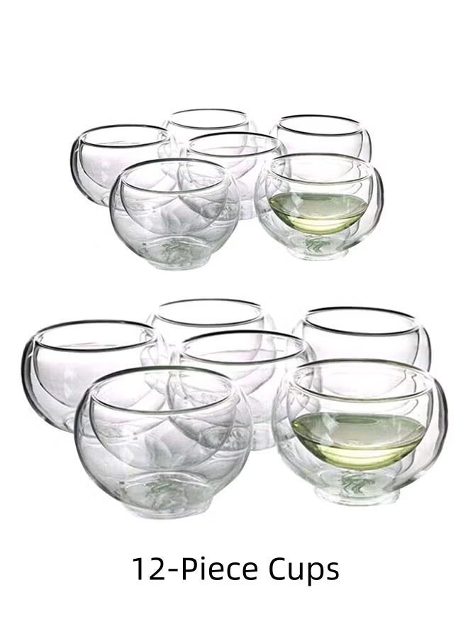 12-Piece Cups Set Clear 5x5x3cm
